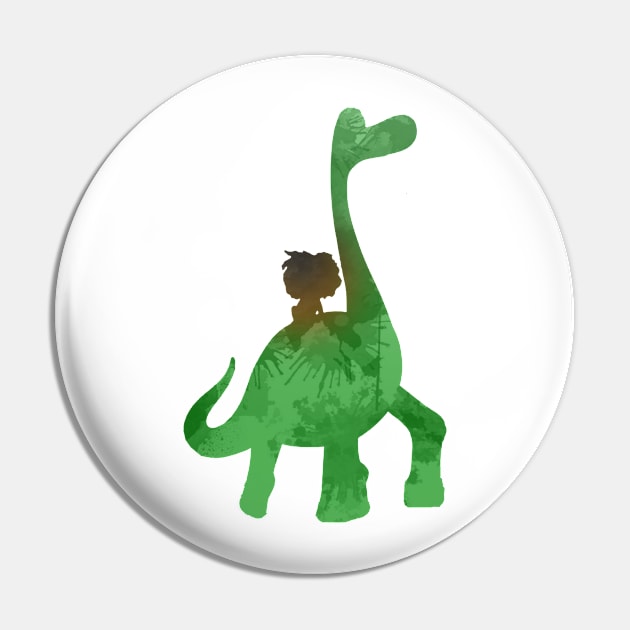 Boy and Dinosaur Inspired Silhouette Pin by InspiredShadows