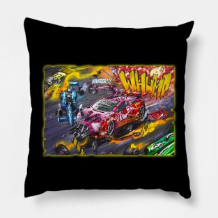 curves and bullets demolition race Pillow