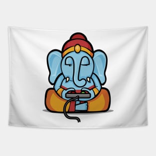 Ganesha plays video games Tapestry