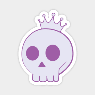 cartoon skull with crown Magnet