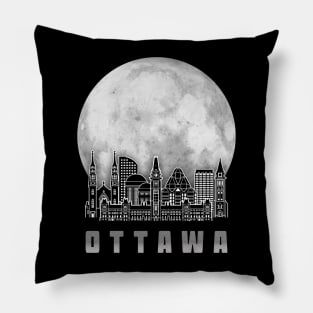 Ottawa Canada Skyline Full Moon Pillow