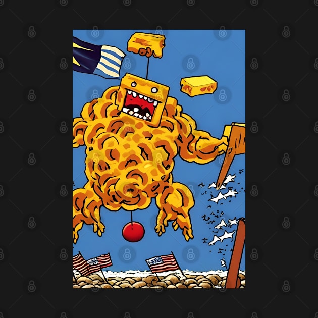 American Cheesy Meatball Monster Storms the Beach! by Bee's Pickled Art