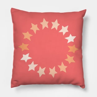 Peach Fuzz Star Circle Graphic Pillow