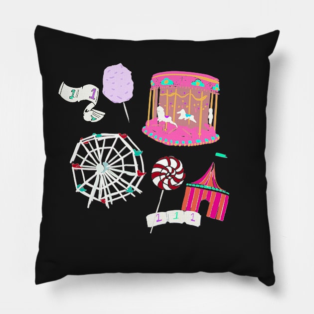 Fun At The Fairground Pillow by minniemorrisart