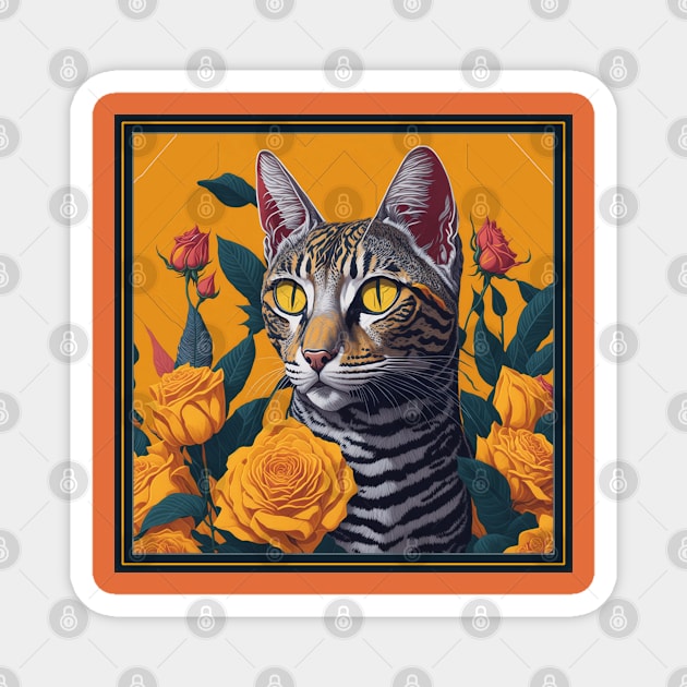 Egyptian mau. Style vector (yellow version 2 egyptian mau) Magnet by xlhombat