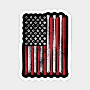 American Flag Baseball Team Lovers Magnet