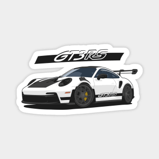 Car 911 gt3 rs white black Magnet