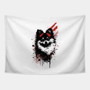 Pomeranian Dog Portrait Tapestry