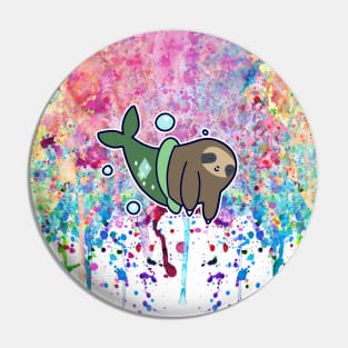 MerSloth Rainbow Paint Drip Pin