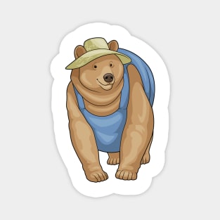 Bear Farmer Hat Magnet