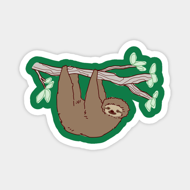 Sloth Climbing a Tree Branch Magnet by saradaboru