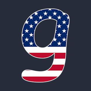 Letter g Lower Case Alphabet g American Flag T-Shirt