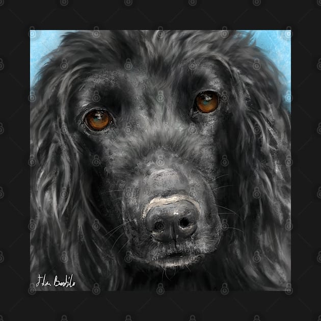 A Painting of a Black Cocker Spaniel with Honey Eyes by ibadishi