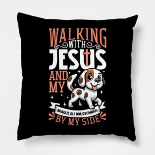 Jesus and dog - Bourbonnais Pointer Pillow