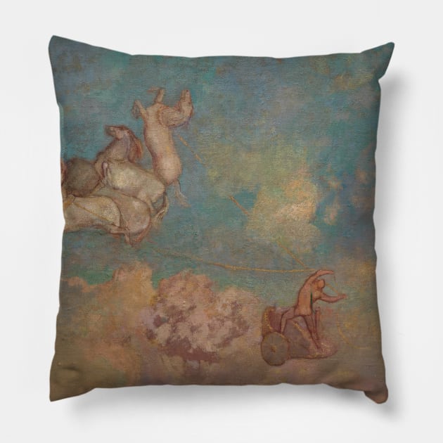 The Chariot of Apollo by Odilon Redon Pillow by Classic Art Stall