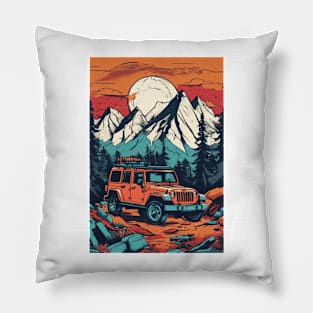 Jeep wrangler a muddy mountain Pillow