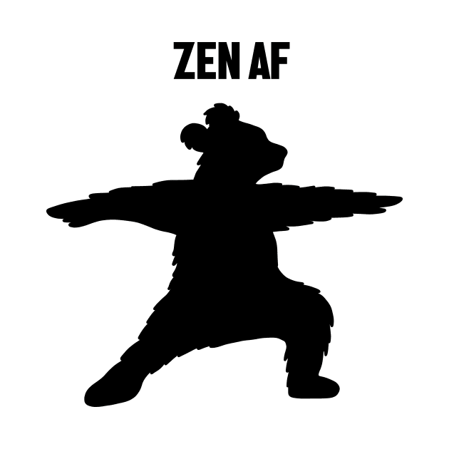 Zen Af Bear, Yoga Meditation Funny by dukito