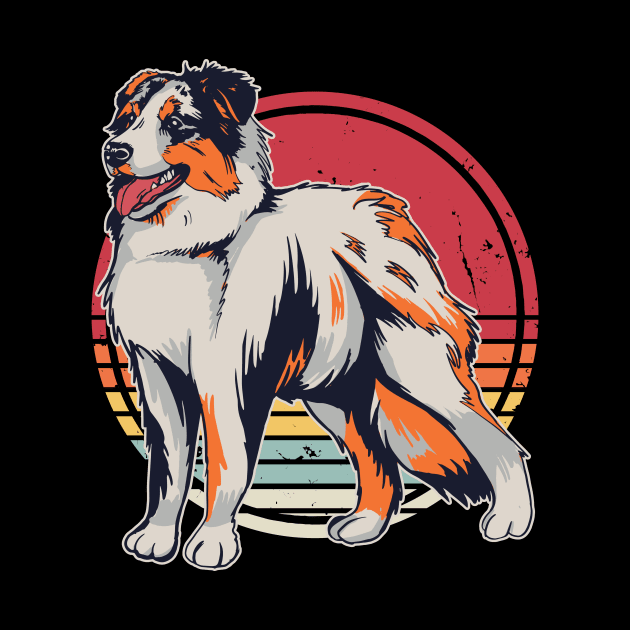 Australian Shepherd Dog Retro Vintage by Visual Vibes