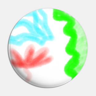 Green red orange watercolor abstract art Pin