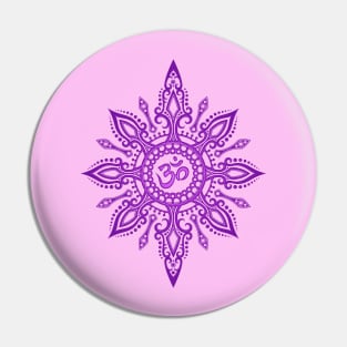 Intricate Purple Yoga Om Star Pin