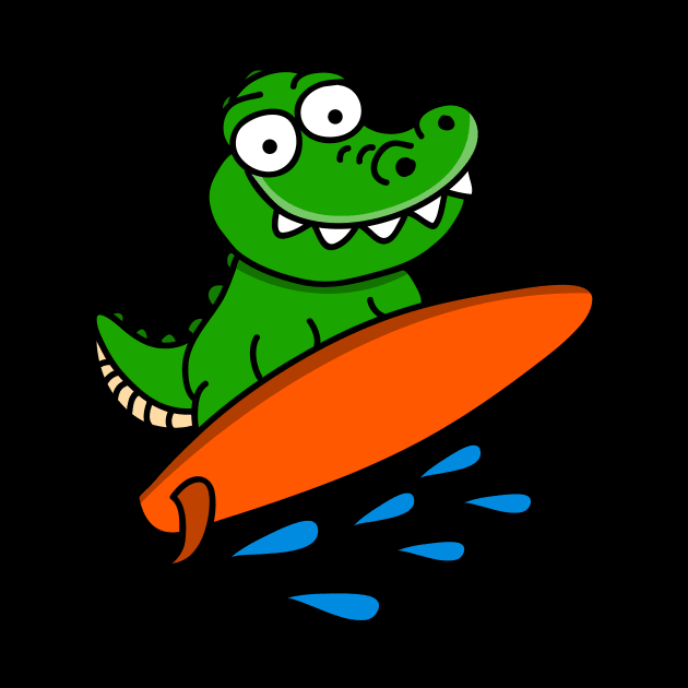 Surfing Crocodile by Dominic Becker