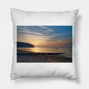 Swanage Bay Sunrise Pillow