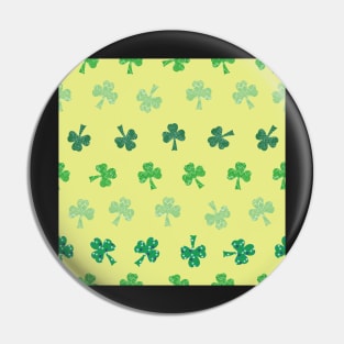 Rows of pattern filled Shamrocks, Saint Patricks Day on yellow Pin