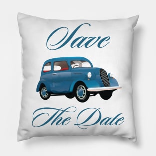 Save the Date vintage wedding car Pillow