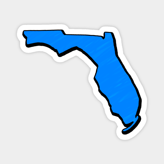 Bright Blue Florida Outline Magnet by Mookle