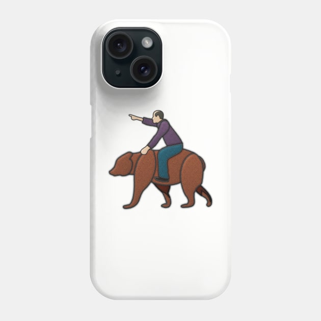 Man Riding Bear Phone Case by jephwho