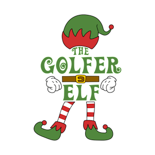 The Golfer Elf Christmas Family Matching Outfits Group Attire T-Shirt