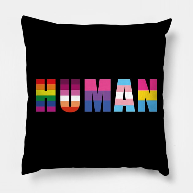 HUMAN LGBTQ Gay Lesbian Transgender Bisexual Pansexual Equally Pillow by BrightGift