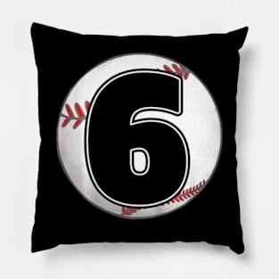 Kids Birthday Boy 6 Six Baseball 6Th Birthday Baseball Player Pillow