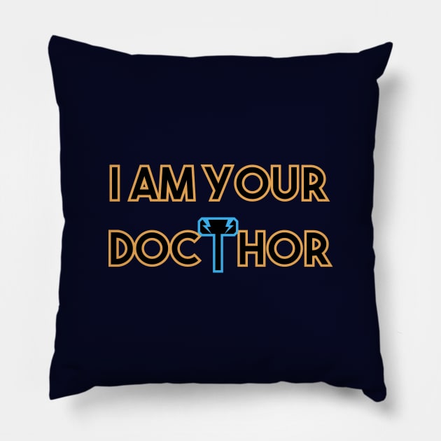 Doctor and Thor Pun Pillow by NorseTech