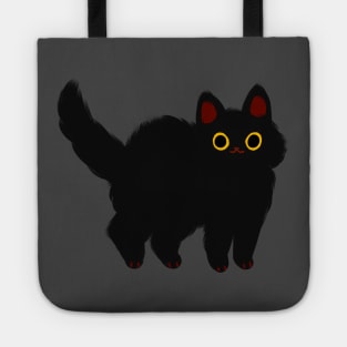 fluffy black cat Tote