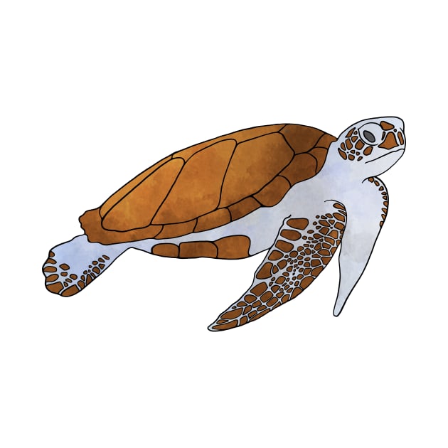 Sea Turtle Watercolor Illustration by murialbezanson