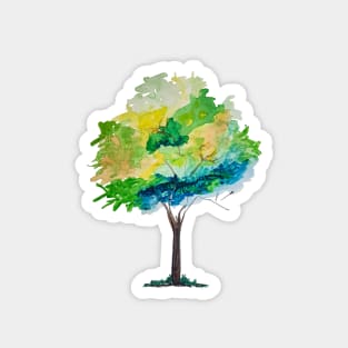 Watercolor Tree Hand Painted Illustration Sketch Magnet