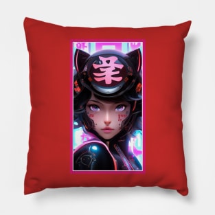 Anime Race Girl | Special Anime Artwork | Pink Red Black Blue Chibi Manga Anime Art Pillow