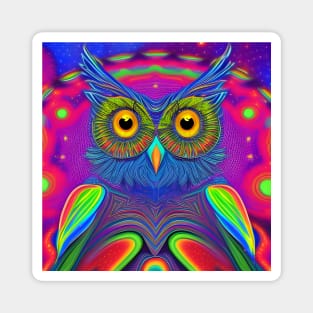 Psychedelic Owl Magnet