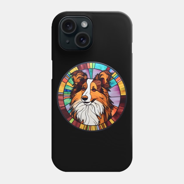 Stained Glass Sheltie Phone Case by BrightC