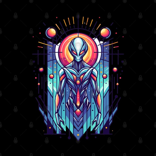 Alien Elegance: Geometric Extraterrestrial by Graphic Wonders Emporium