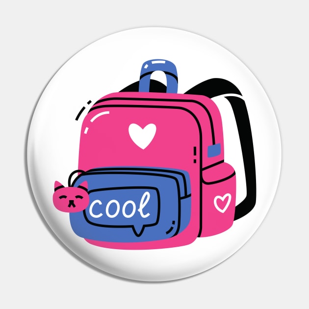 Pink Cool BackPack Pin by TranquilAsana