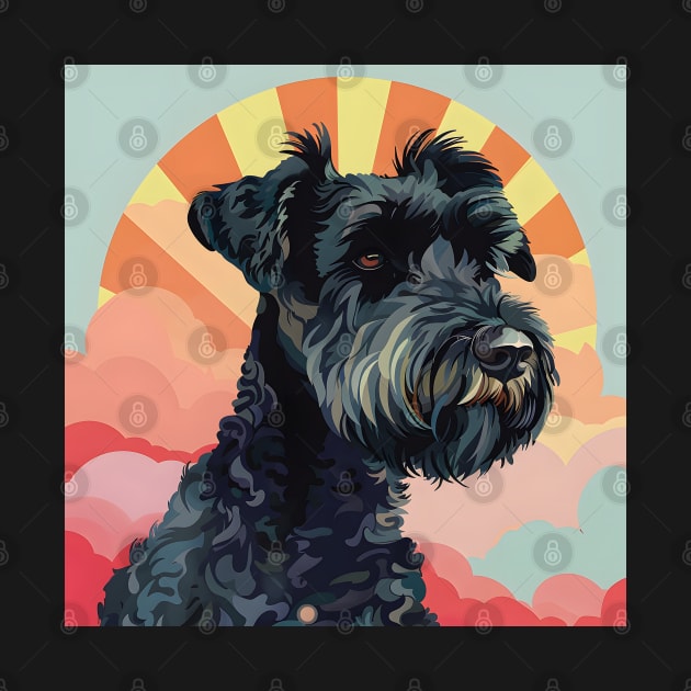 Retro Kerry Blue Terrier: Pastel Pup Revival by NatashaCuteShop