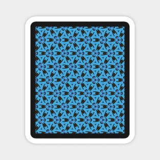 Eyecatching Blue and Black Design with a Fun Pattern Magnet