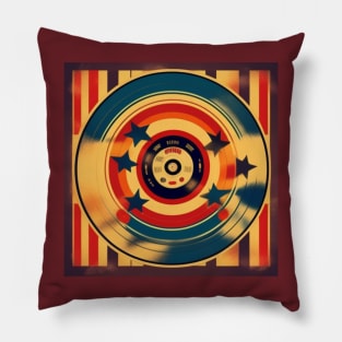 Retro Circus Themed Vinyl Record Album Cover Pillow