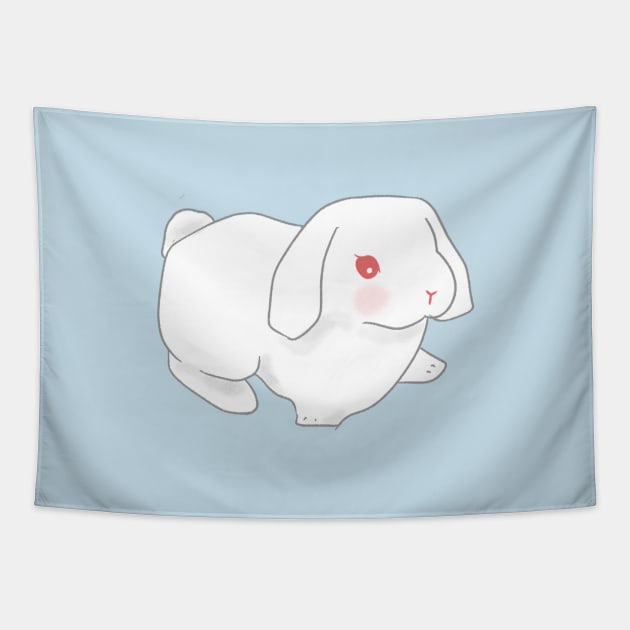 red eye white Holland lop Rabbit Standing | Bunniesmee Tapestry by GambarGrace