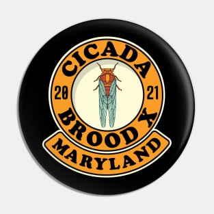 Cicada 2021 Brood X Maryland MD Pin