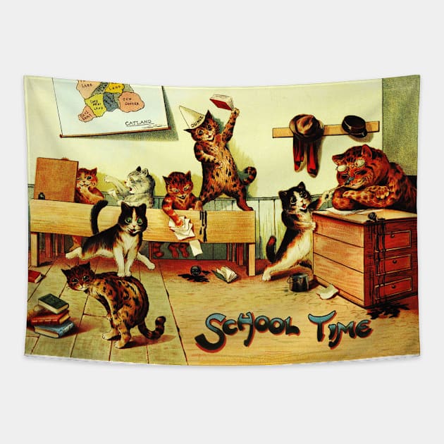 School Time Cats Tapestry by KarwilbeDesigns