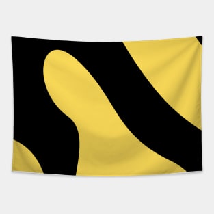 Boho black and yellow pastel swirl pattern Tapestry