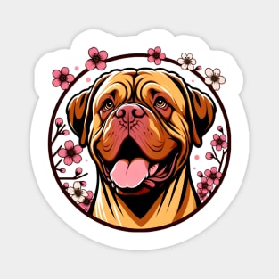 Dogue de Bordeaux Welcomes Spring with Cherry Blossoms Magnet